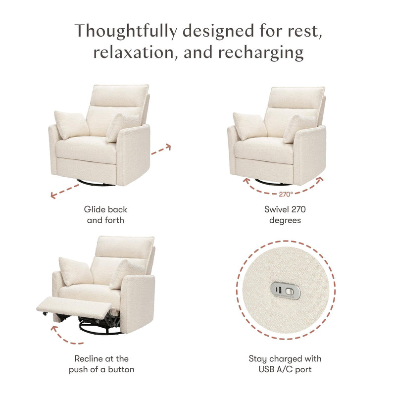 Load image into Gallery viewer, Babyletto Nori Extra Wide Electronic Recliner &amp; Swivel Glider with USB port
