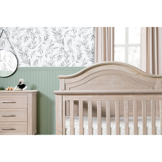 Monogram by Namesake Beckett Rustic 4-in-1 Convertible Curve-Top Crib