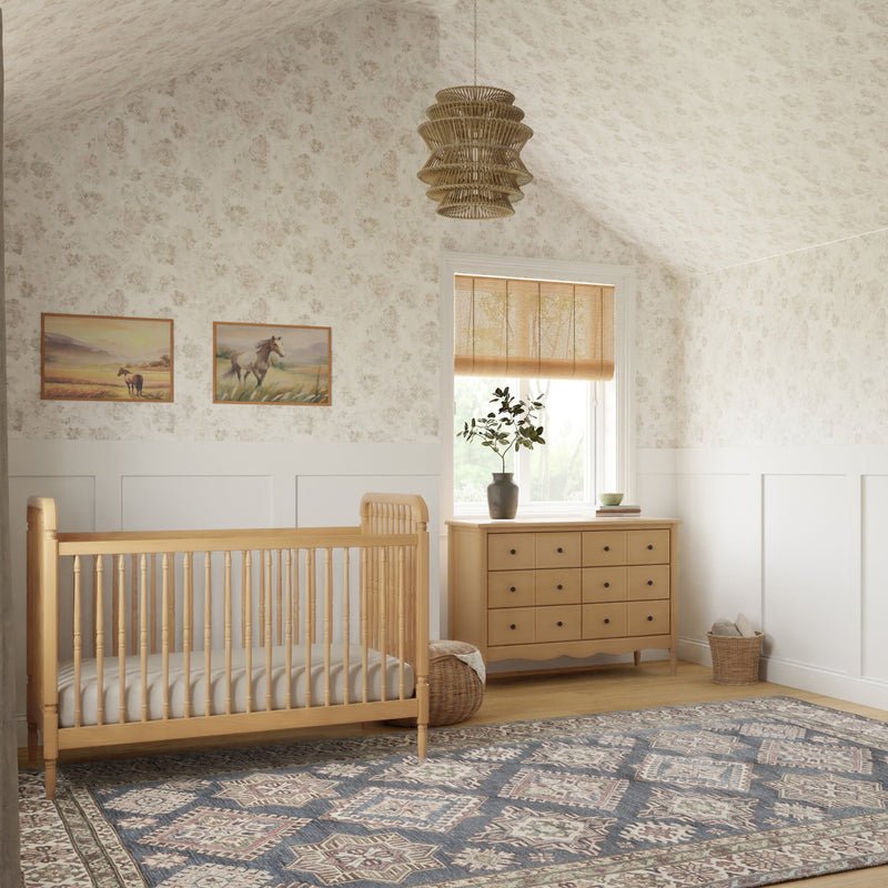 Load image into Gallery viewer, Namesake Liberty 3-in-1 Convertible Spindle Crib With Toddler Bed Conversion Kit
