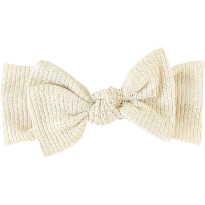 Load image into Gallery viewer, Copper Pearl Rib Knit Headband Bow | Moonstone
