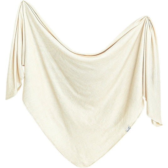 Copper Pearl Rib Knit Swaddle Blanket | Moonstone