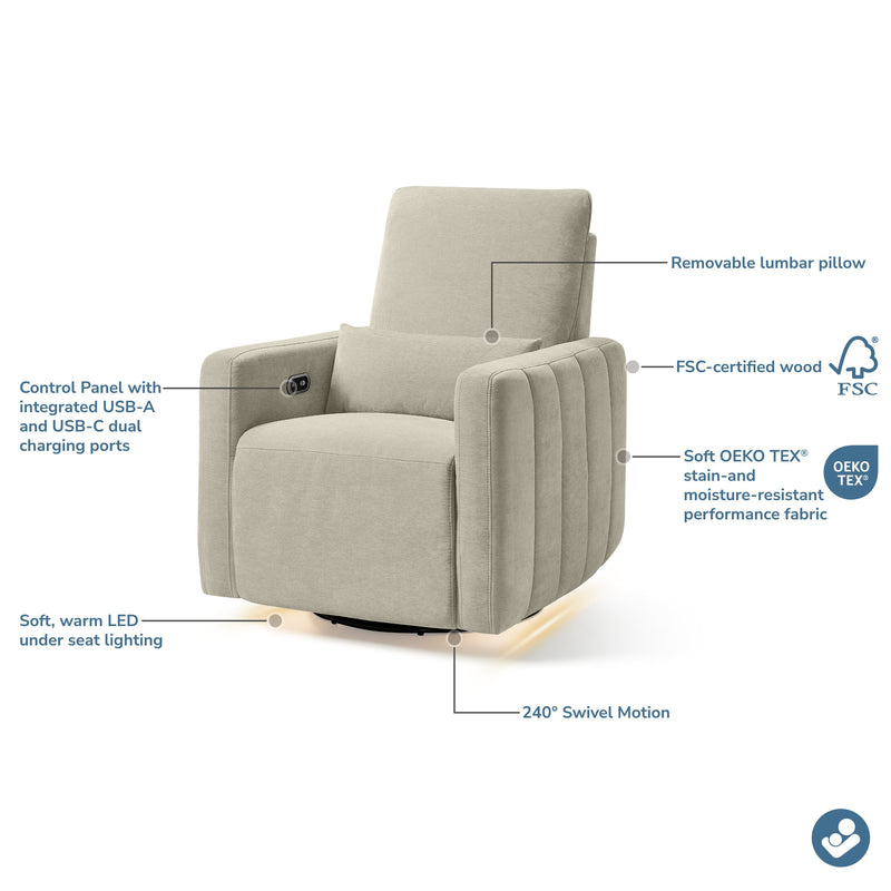 Load image into Gallery viewer, Maxi-Cosi Nursery Dorian Swivel Glider &amp; Power Recliner with Nightlight
