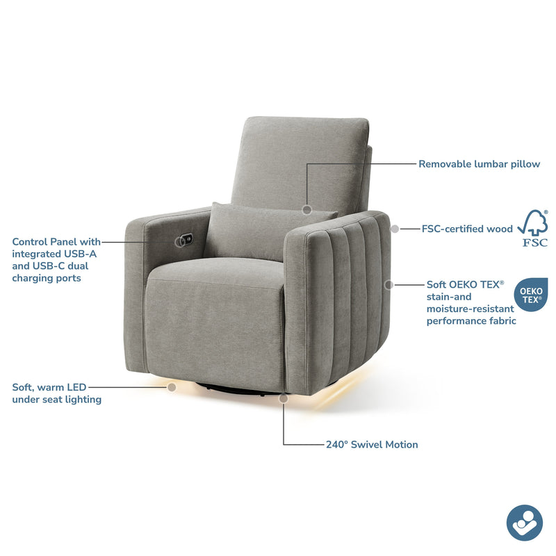 Load image into Gallery viewer, Maxi-Cosi Nursery Dorian Swivel Glider &amp; Power Recliner with Nightlight
