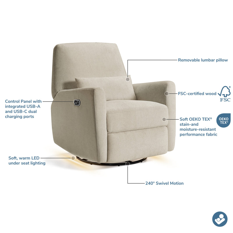 Load image into Gallery viewer, Maxi-Cosi Nursery Ansel Swivel Glider &amp; Power Recliner with Nightlight
