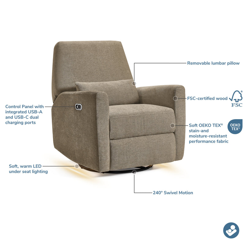 Load image into Gallery viewer, Maxi-Cosi Nursery Ansel Swivel Glider &amp; Power Recliner with Nightlight
