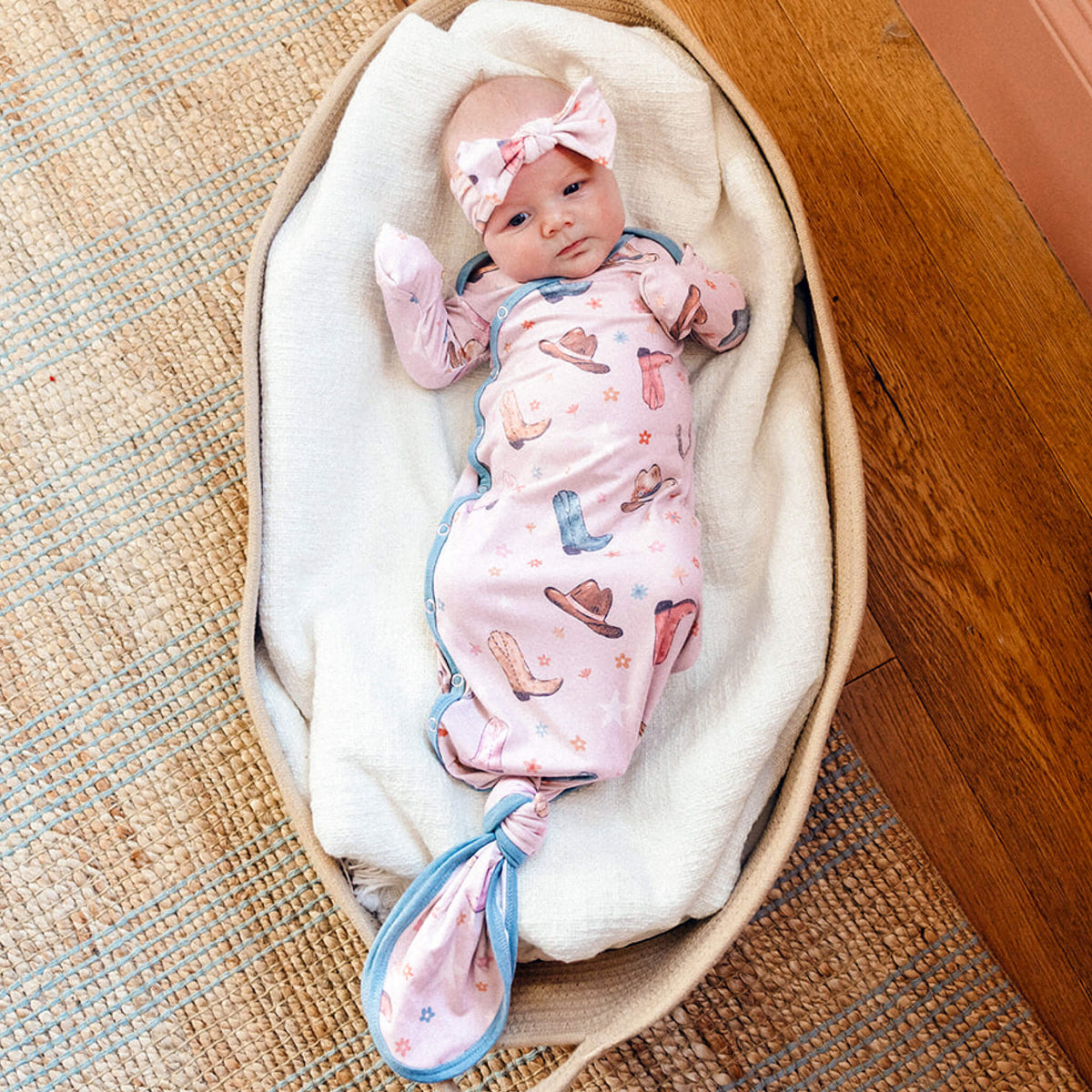 Copper Pearl Newborn Knotted Gown | Cheyenne