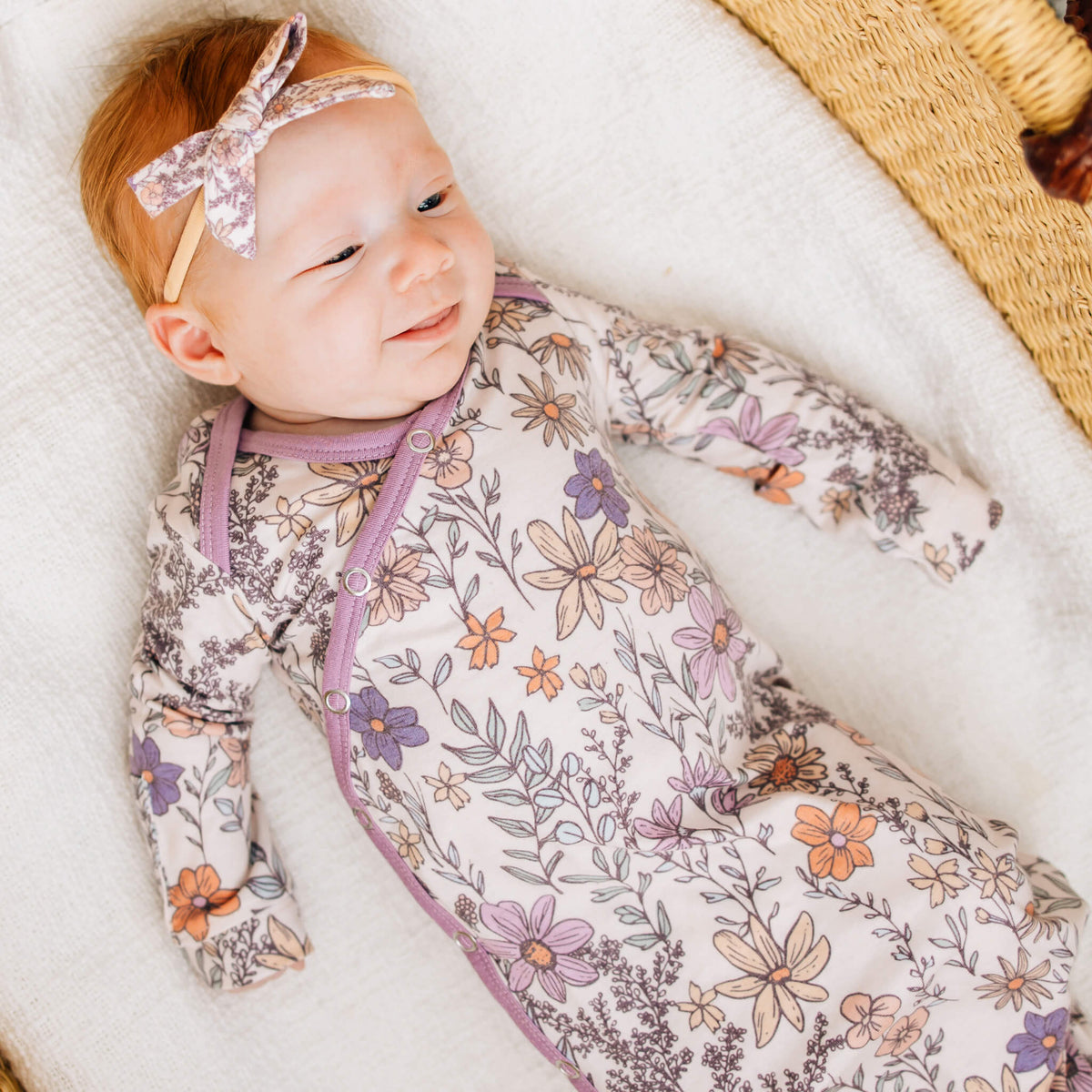 Copper Pearl Newborn Knotted Gown | Flora