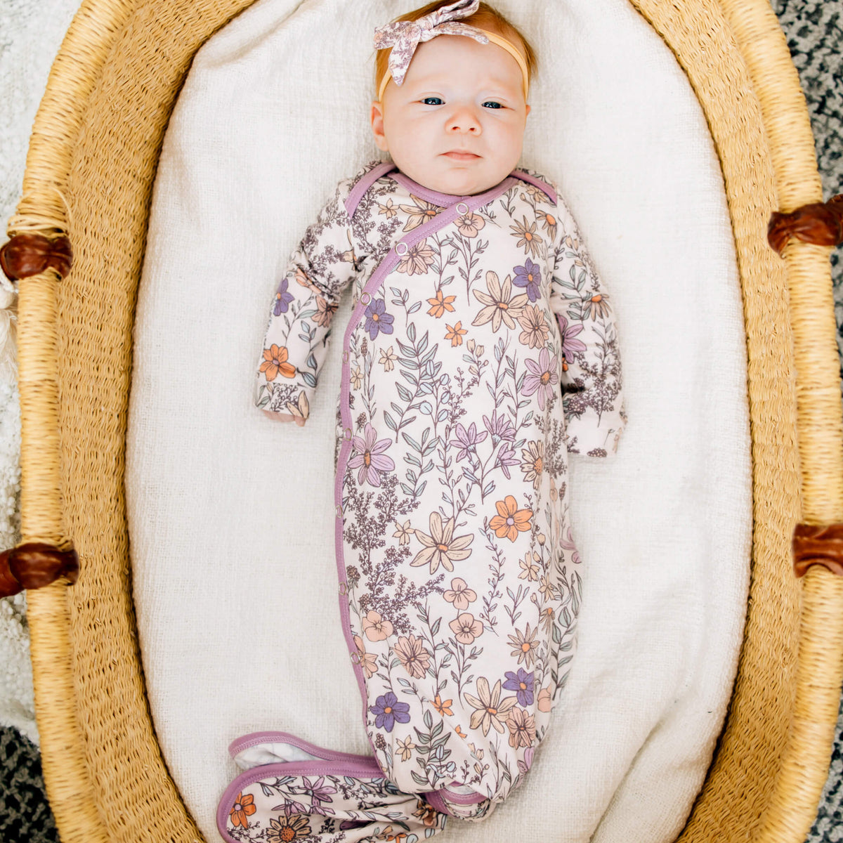 Copper Pearl Newborn Knotted Gown | Flora