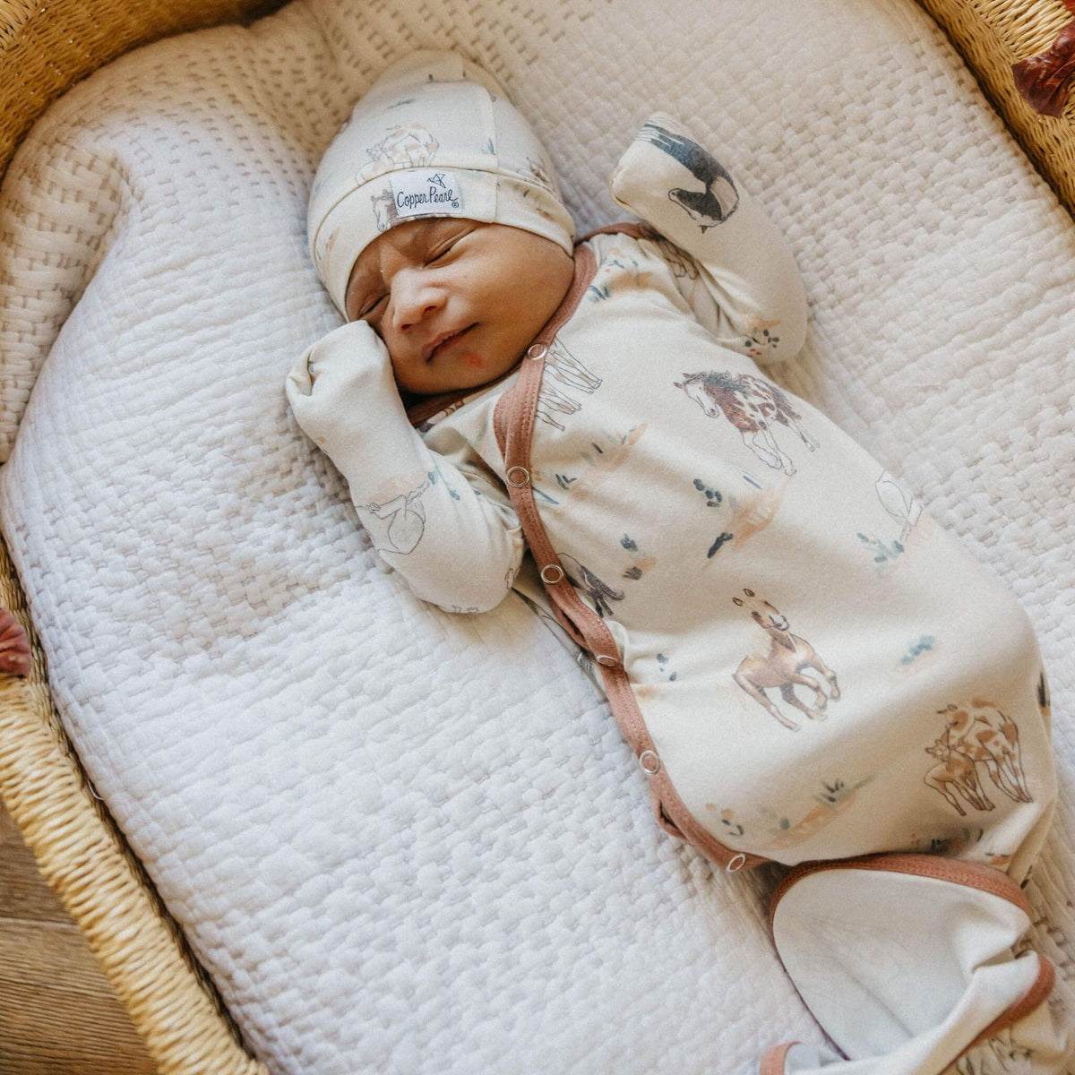 Copper Pearl Newborn Knotted Gown | Montana
