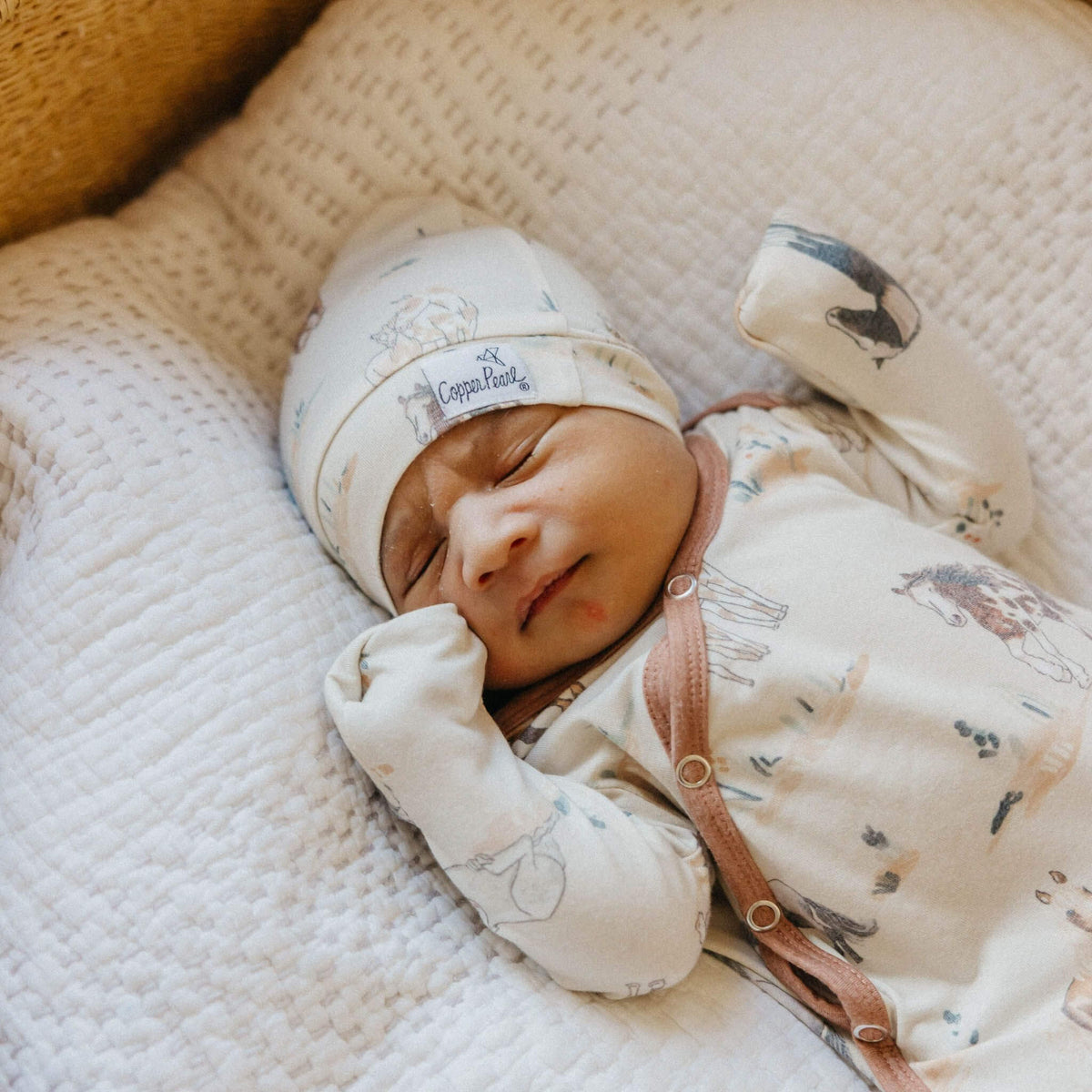 Copper Pearl Newborn Knotted Gown | Montana