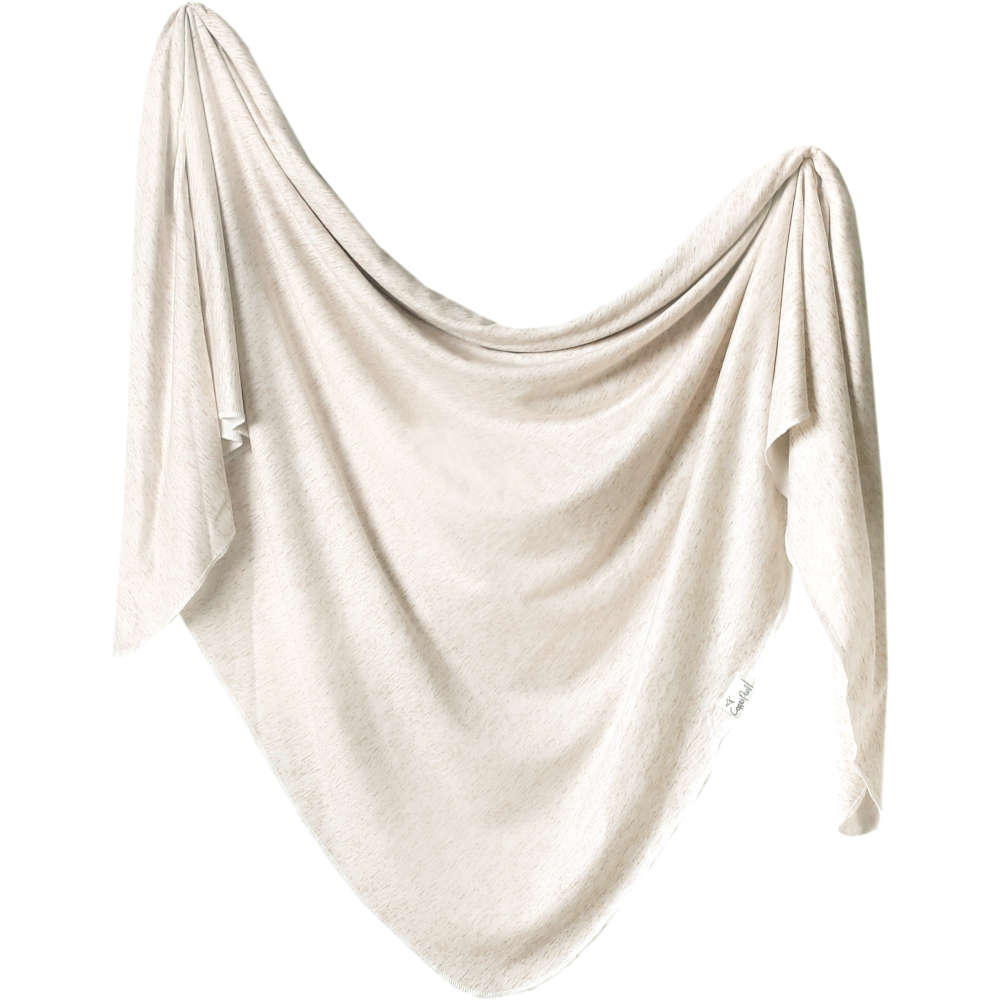 Copper Pearl Knit Swaddle Blanket | Oat