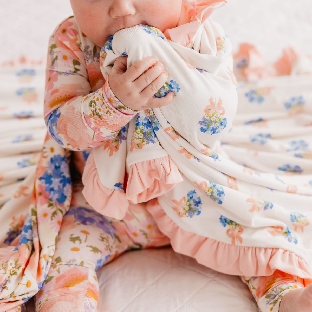 Copper Pearl Bamboo Ruffled Three-Layer Quilt | Penelope