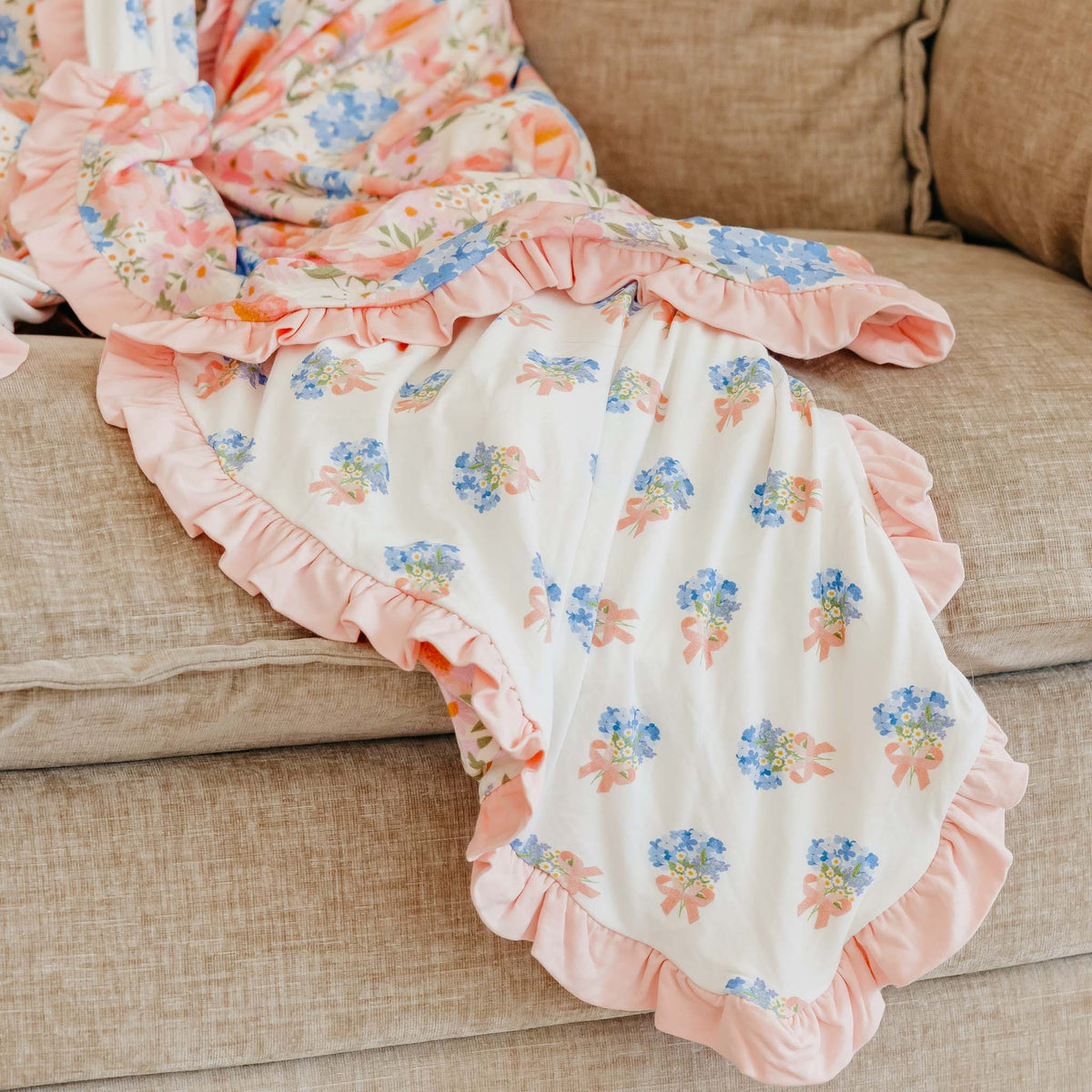 Copper Pearl Bamboo Ruffled Three-Layer Quilt | Penelope