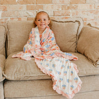 Copper Pearl Bamboo Ruffled Three-Layer Quilt | Penelope