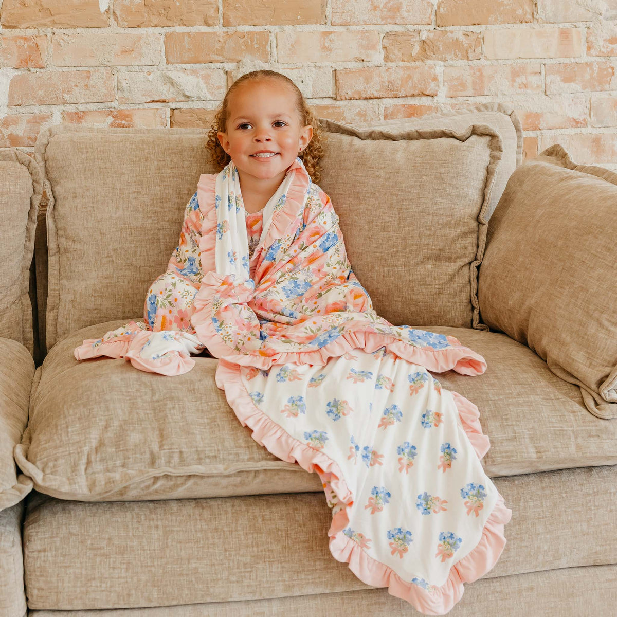 Copper Pearl Bamboo Ruffled Three-Layer Quilt | Penelope