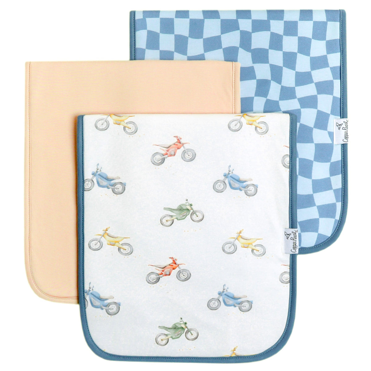 Copper Pearl 3 Pack Premium Burp Cloths | Ryder