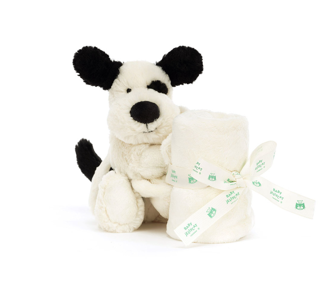 Jellycat Soother Bashful Blk Crm Puppy
