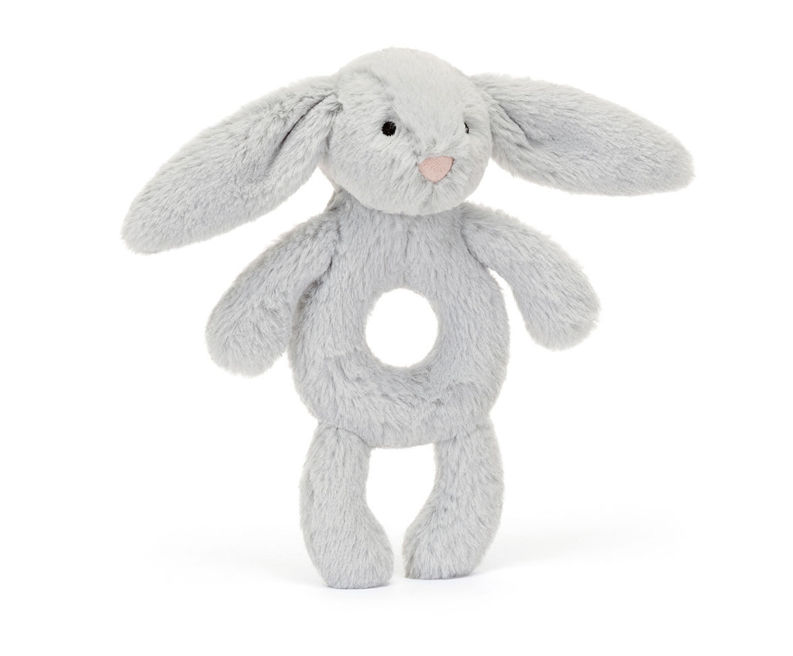 Jellycat Ring Rattle Bashful Silver Bunny