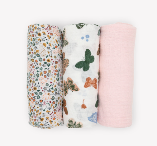 Load image into Gallery viewer, Little Unicorn Cotton Muslin Swaddle 3-Pack - Butterflies
