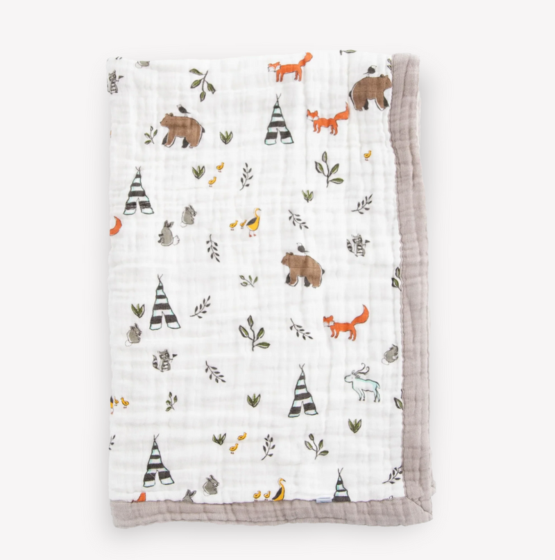 Load image into Gallery viewer, Little Unicorn Cotton Muslin Quilt - Forest Friends
