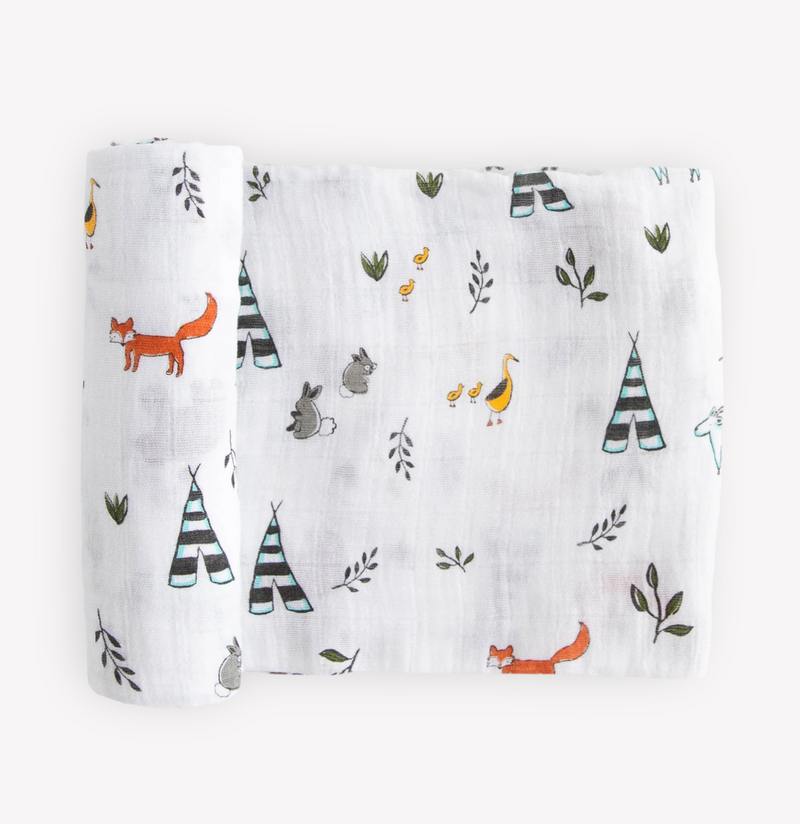 Load image into Gallery viewer, Little Unicorn Cotton Muslin Single Swaddle - Forest Friends
