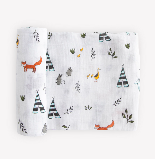 Little Unicorn Cotton Muslin Single Swaddle - Forest Friends