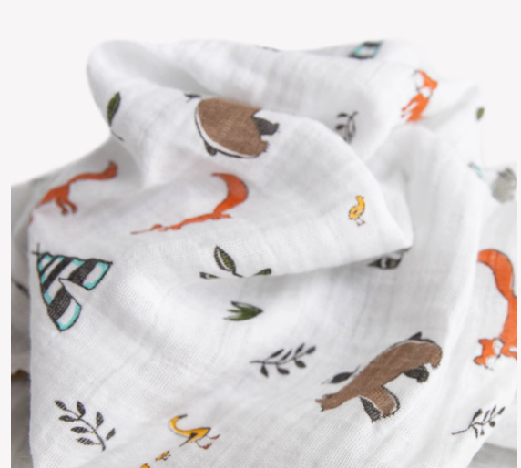 Little Unicorn Cotton Muslin Single Swaddle - Forest Friends