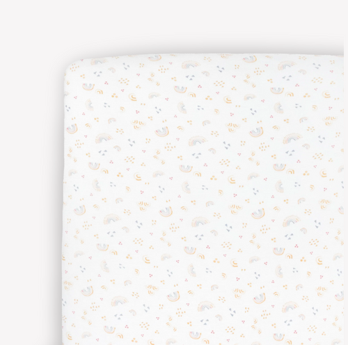 Little Unicorn Stretch Knit Crib Sheet - Rainbows