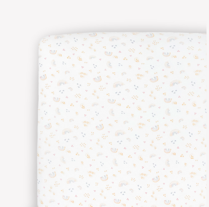 Load image into Gallery viewer, Little Unicorn Stretch Knit Crib Sheet - Rainbows
