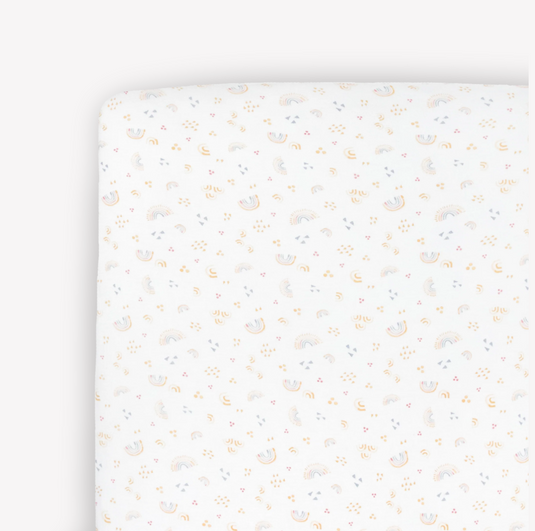 Little Unicorn Stretch Knit Crib Sheet - Rainbows