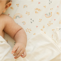 Little Unicorn Stretch Knit Crib Sheet - Rainbows
