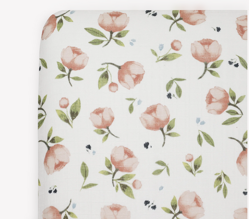 Little Unicorn Organic Cotton Muslin Crib Sheet - Watercolor Floret
