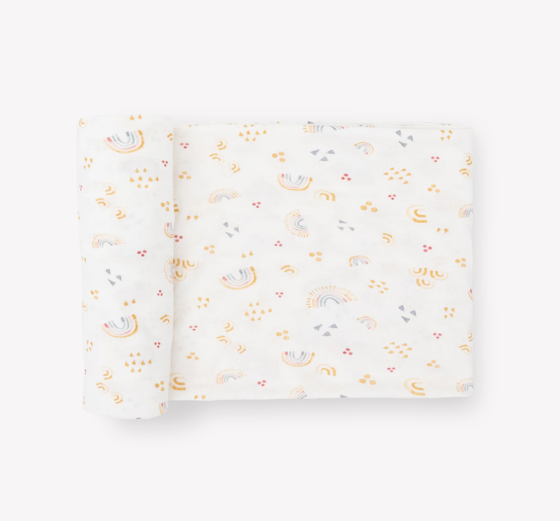 Little Unicorn Stretch Knit Swaddle Blanket - Rainbows