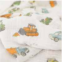 Little Unicorn Cotton Muslin Swaddle Blanket - Work Trucks