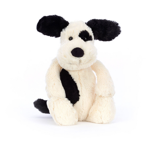 Jellycat Bashful Black & Cream Puppy - Medium