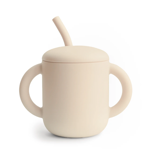 Mushie Training Cup+Straw - Sand