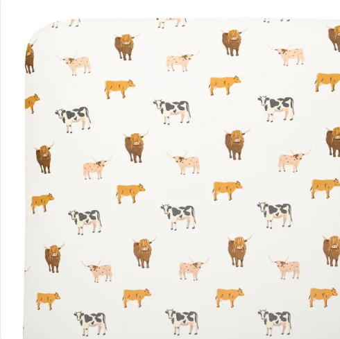 Kyte Baby Bamboo Crib Sheet - Moo
