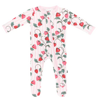 Kyte Baby Zippered Footie - Strawberry