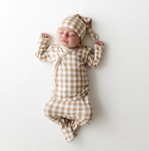 Take Me Home Set with Hat - Gingham Bisque
