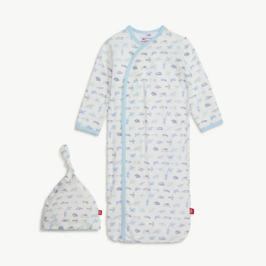 Magnetic Me Gown+Hat - Airplanes, Newborn