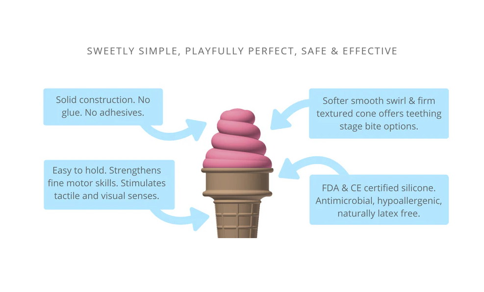 Sweetooth Ice Cream Teether - Baby Blue