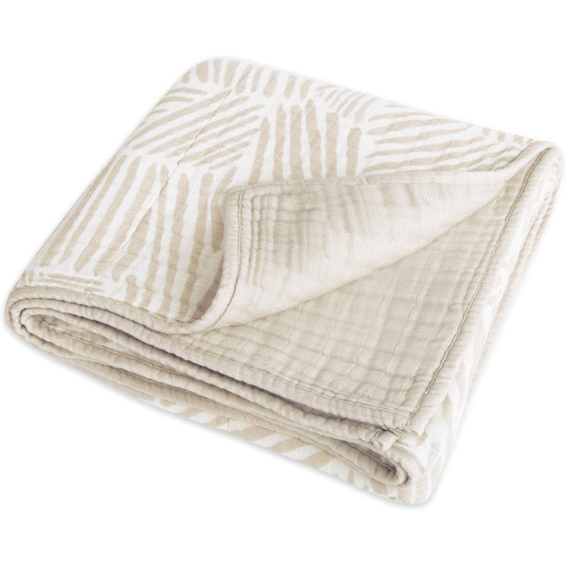 Load image into Gallery viewer, Babyletto Oat Stripe Muslin Quilt in GOTS Certified Organic Cotton
