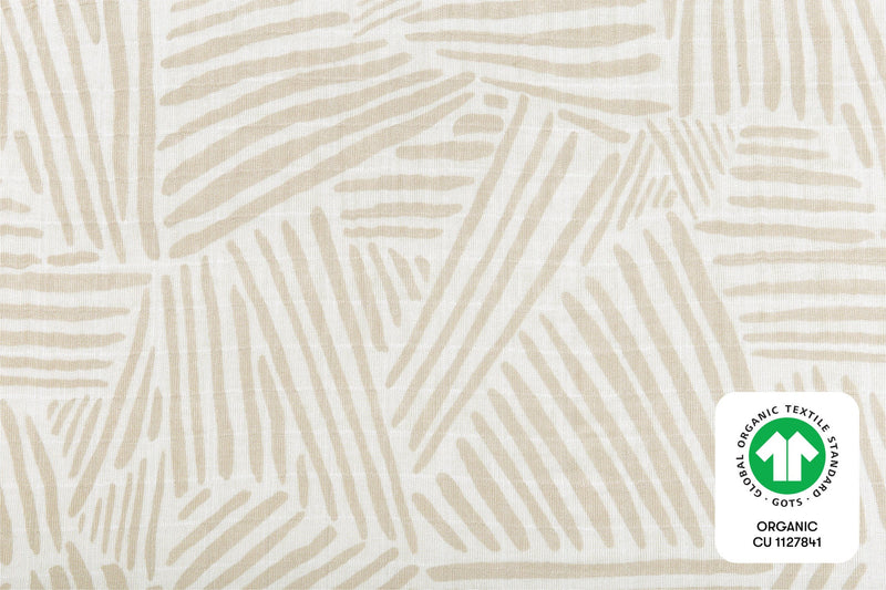 Load image into Gallery viewer, Babyletto Oat Stripe Muslin Quilt in GOTS Certified Organic Cotton
