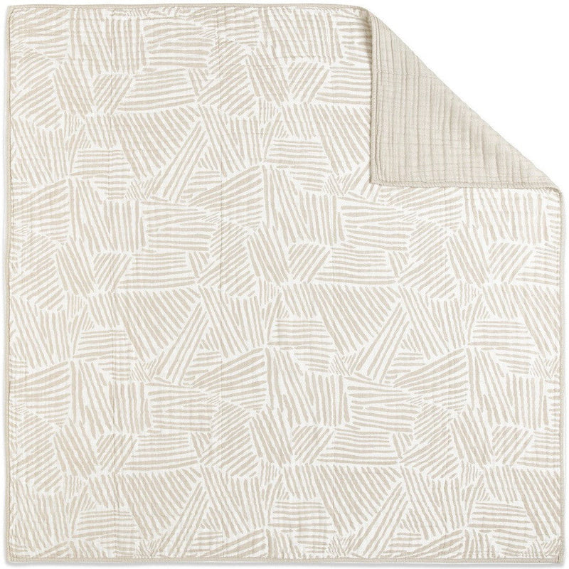 Load image into Gallery viewer, Babyletto Oat Stripe Muslin Quilt in GOTS Certified Organic Cotton
