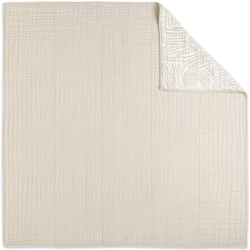 Load image into Gallery viewer, Babyletto Oat Stripe Muslin Quilt in GOTS Certified Organic Cotton
