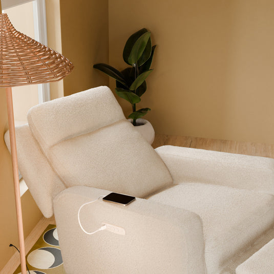 Babyletto Sigi Pro Power Recliner & Swivel Glider with Power Adjustable Headrest and Lumbar Support