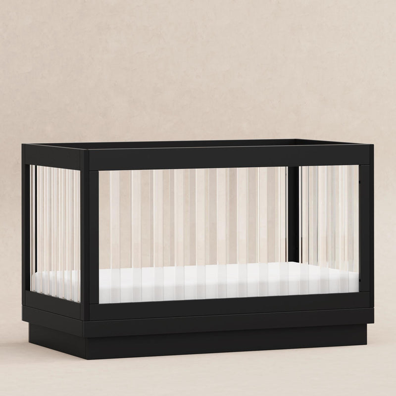Load image into Gallery viewer, Babyletto Harlow Acrylic 3-in-1 Convertible Crib with Toddler Bed Conversion Kit
