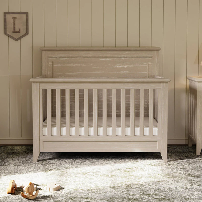 Load image into Gallery viewer, Monogram by Namesake Barrow Rustic 4-in-1  Convertible Flat Top Crib
