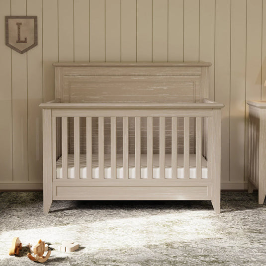 Monogram by Namesake Barrow Rustic 4-in-1  Convertible Flat Top Crib
