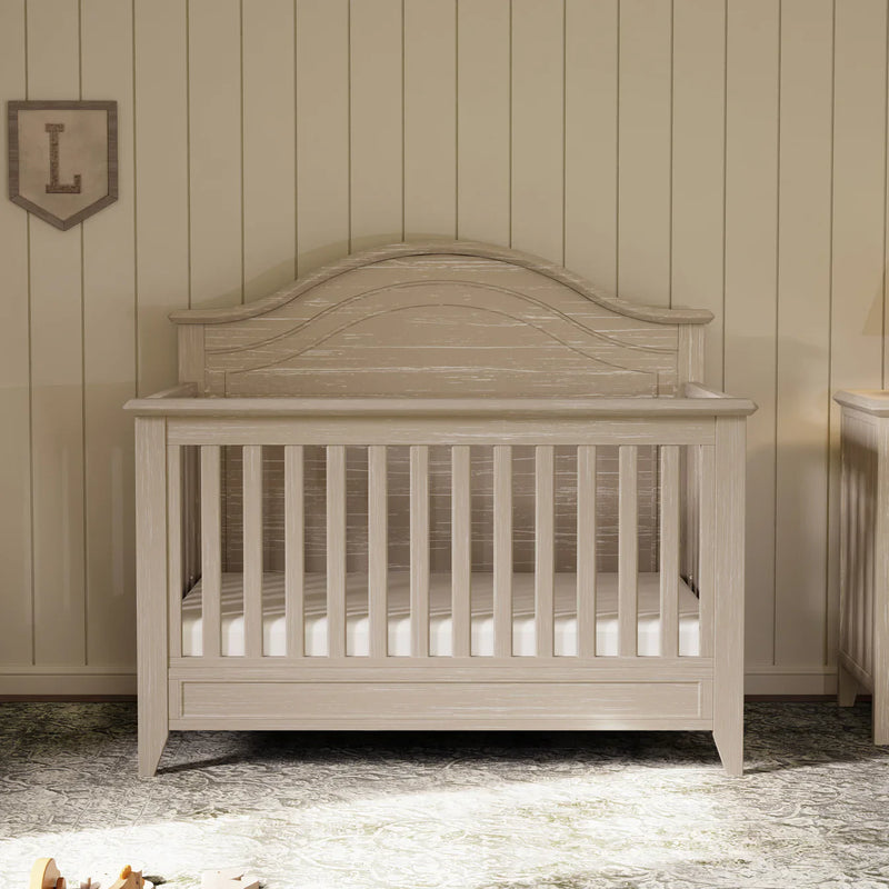 Load image into Gallery viewer, Monogram by Namesake Barrow Rustic 4-in-1 Convertible Curve Top Crib
